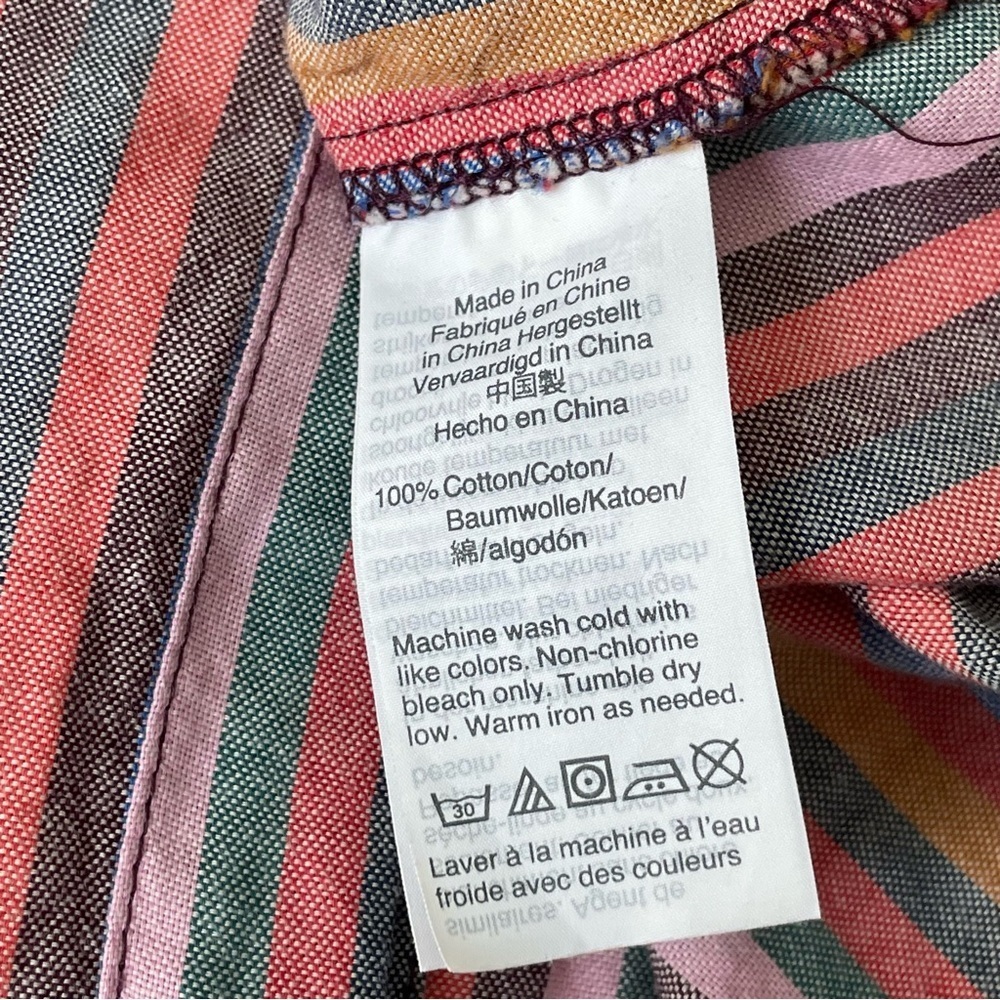Madewell Courier Rainbow Striped Cotton Button Back Shirt Top - 35837 - Picture 8 of 11